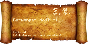 Berwanger Noémi névjegykártya